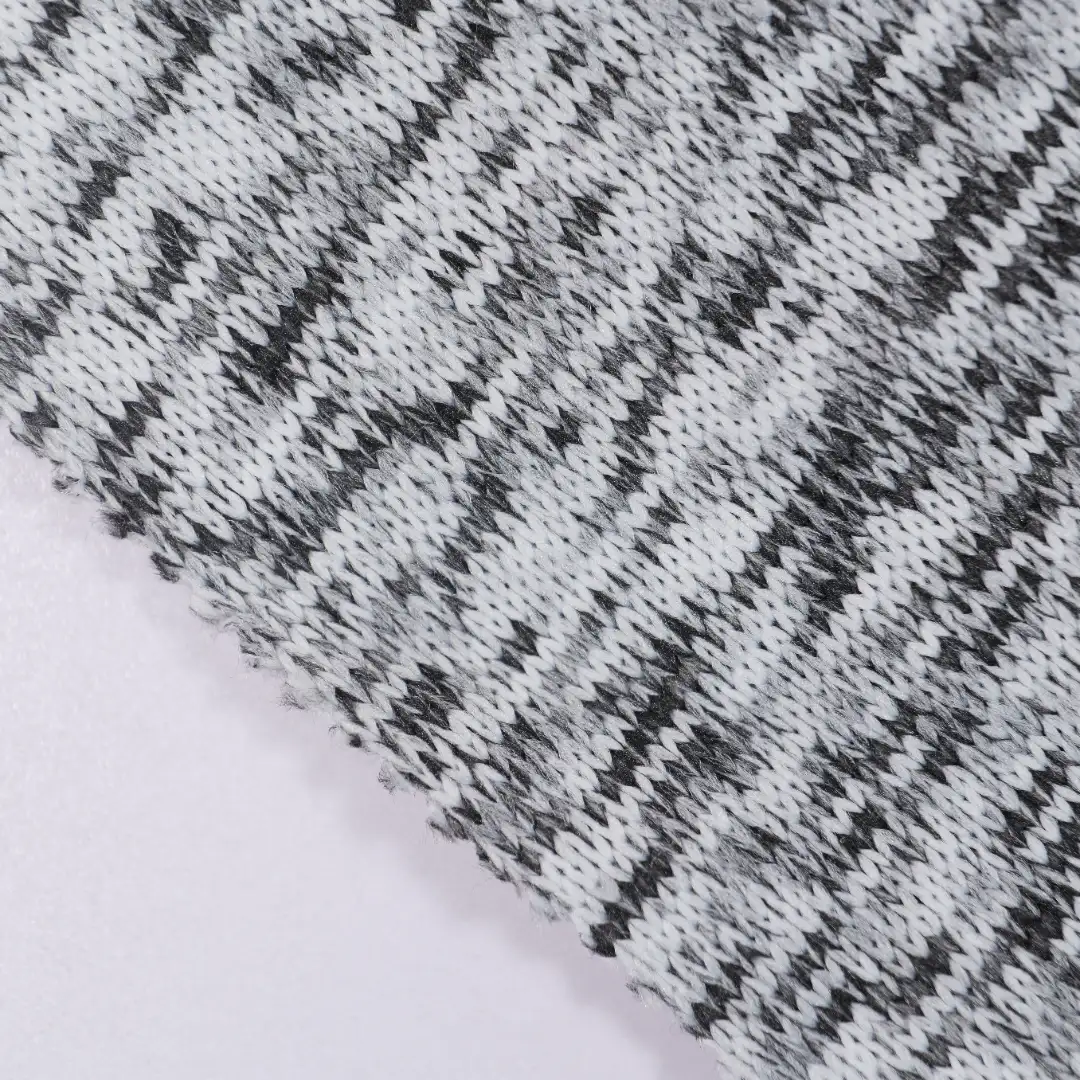 China Fabric for Open-Front Coat Hacci Knit Fabric Polyester white&black color buy from China wholesaler bulk order at wholesale price free worldwide shipping Alibaba