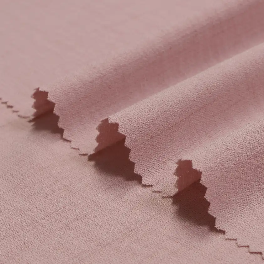 China Fabric for Shirt,Pants,Skirt,Girls Ruffled V-Neck Dress,Girls Smocked Long-Sleeve Shirt Four-way Stretch (Bi-Stretch) Synthetic Woven Fabric Polyester Pink color buy from China wholesaler bulk order at wholesale price free worldwide shipping Alibaba