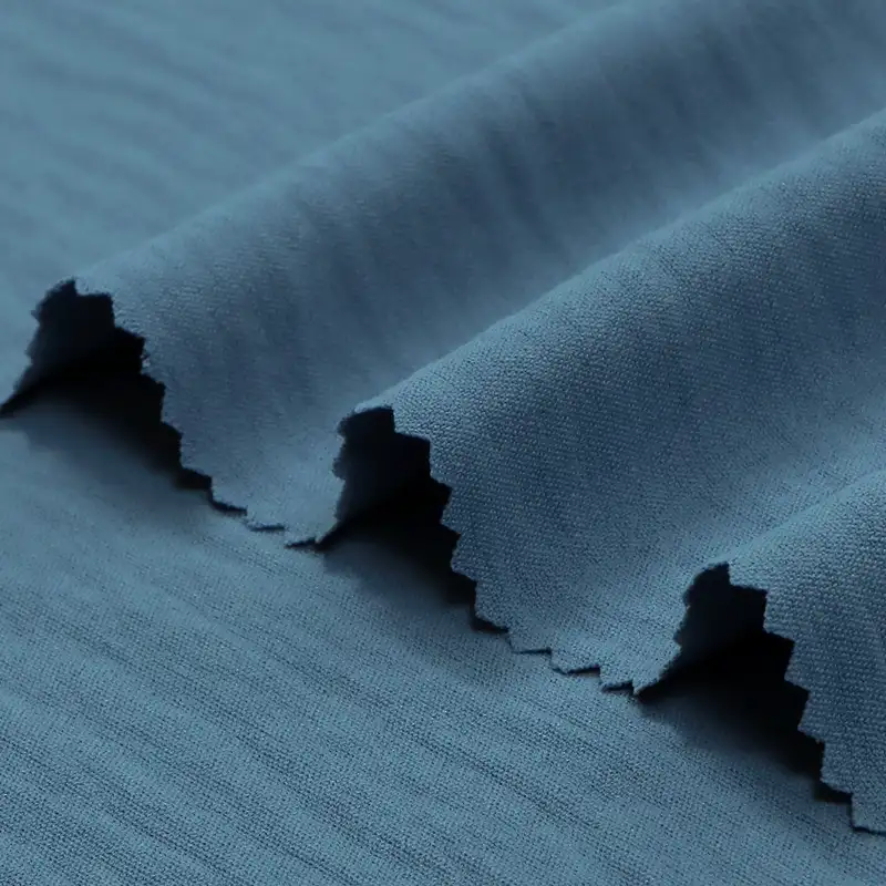China Fabric for Shirt,Pants,Skirt,Big Pockets Shirt Dress Four-way Stretch (Bi-Stretch) Synthetic Woven Fabric Recycled Polyester blue color buy from China wholesaler bulk order at wholesale price free worldwide shipping Alibaba