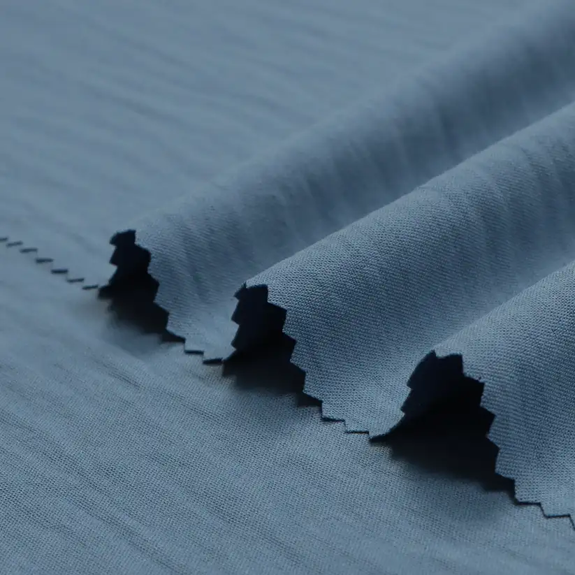 China Fabric for Shirt,Pants,Crop Top,Skirt,Shorts Four-way Stretch (Bi-Stretch) Synthetic Woven Fabric Recycled Polyester blue color buy from China wholesaler bulk order at wholesale price free worldwide shipping Alibaba