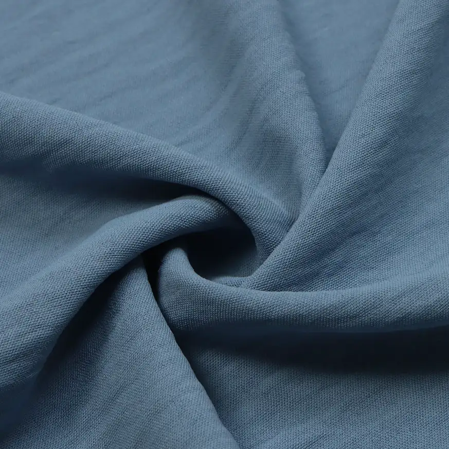 China Fabric for Shirt,Pants,Crop Top,Skirt,Shorts Four-way Stretch (Bi-Stretch) Synthetic Woven Fabric Recycled Polyester blue color buy from China wholesaler bulk order at wholesale price free worldwide shipping Alibaba