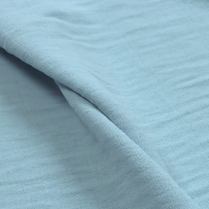 China Fabric for Shirt,Pants,Crop Top,Skirt,Shorts Four-way Stretch (Bi-Stretch) Synthetic Woven Fabric Polyester blue color buy from China wholesaler bulk order at wholesale price free worldwide shipping Alibaba