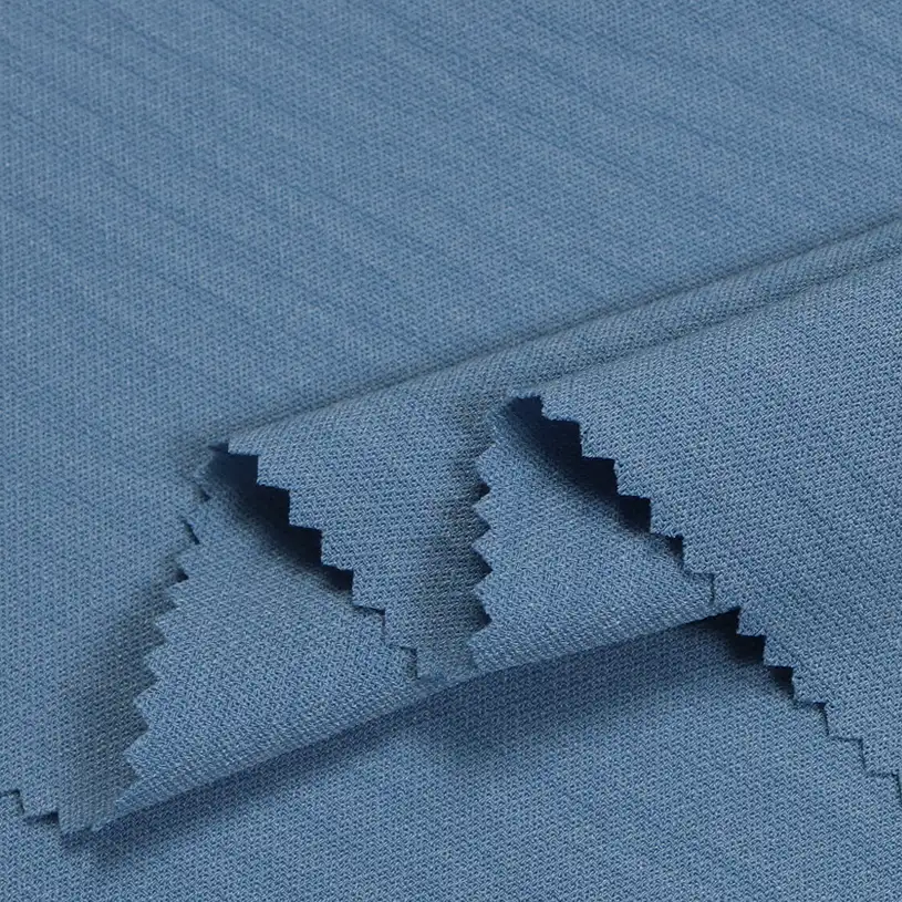China Fabric for Shirt,Pants,Crop Top,Skirt Four-way Stretch (Bi-Stretch) Synthetic Woven Fabric Polyester blue color buy from China wholesaler bulk order at wholesale price free worldwide shipping Alibaba