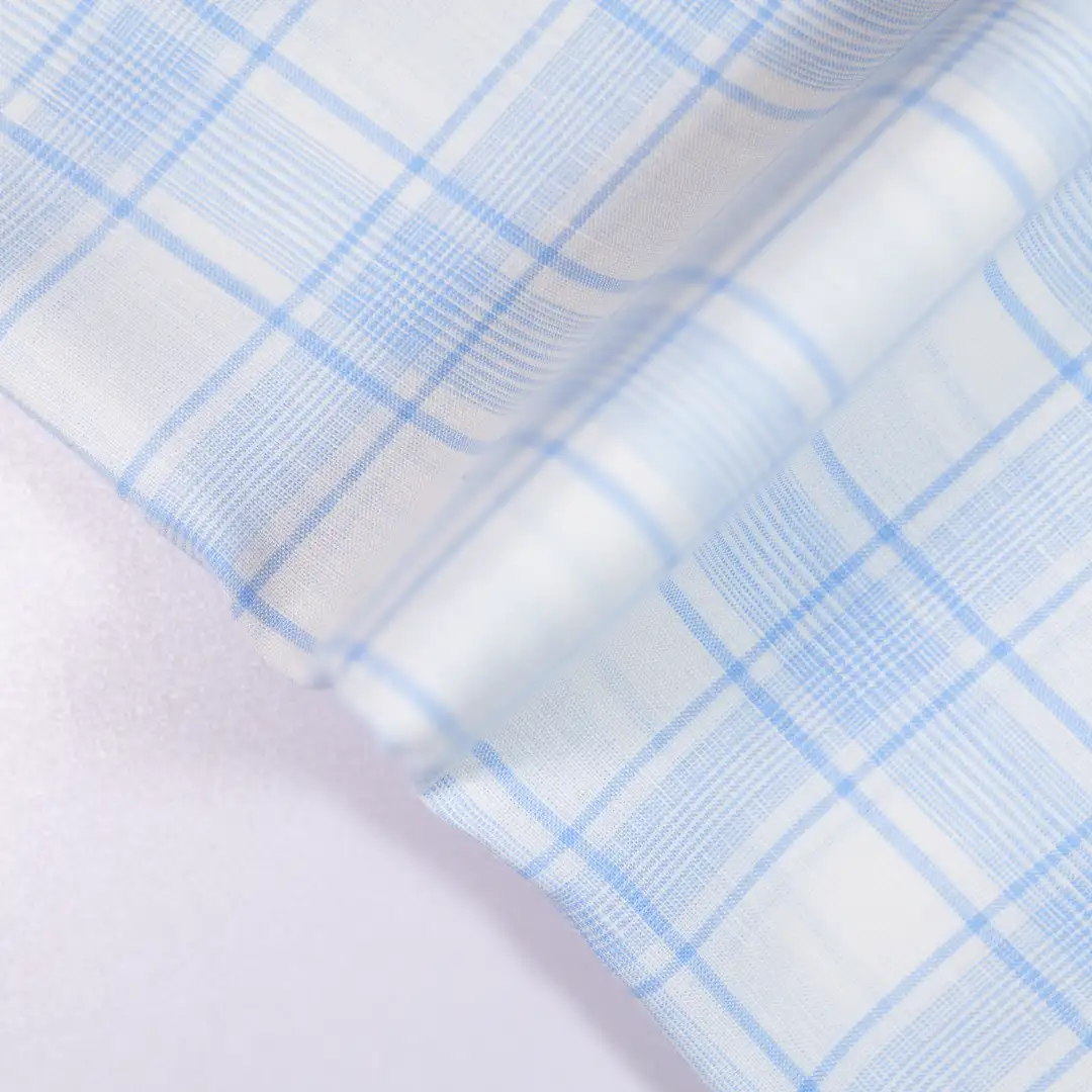 China Fabric for Shirt,T-Shirt,Crop Top Linen/Cotton Plain Natural Woven Fabric Flax Cotton blue color buy from China wholesaler bulk order at wholesale price free worldwide shipping Alibaba