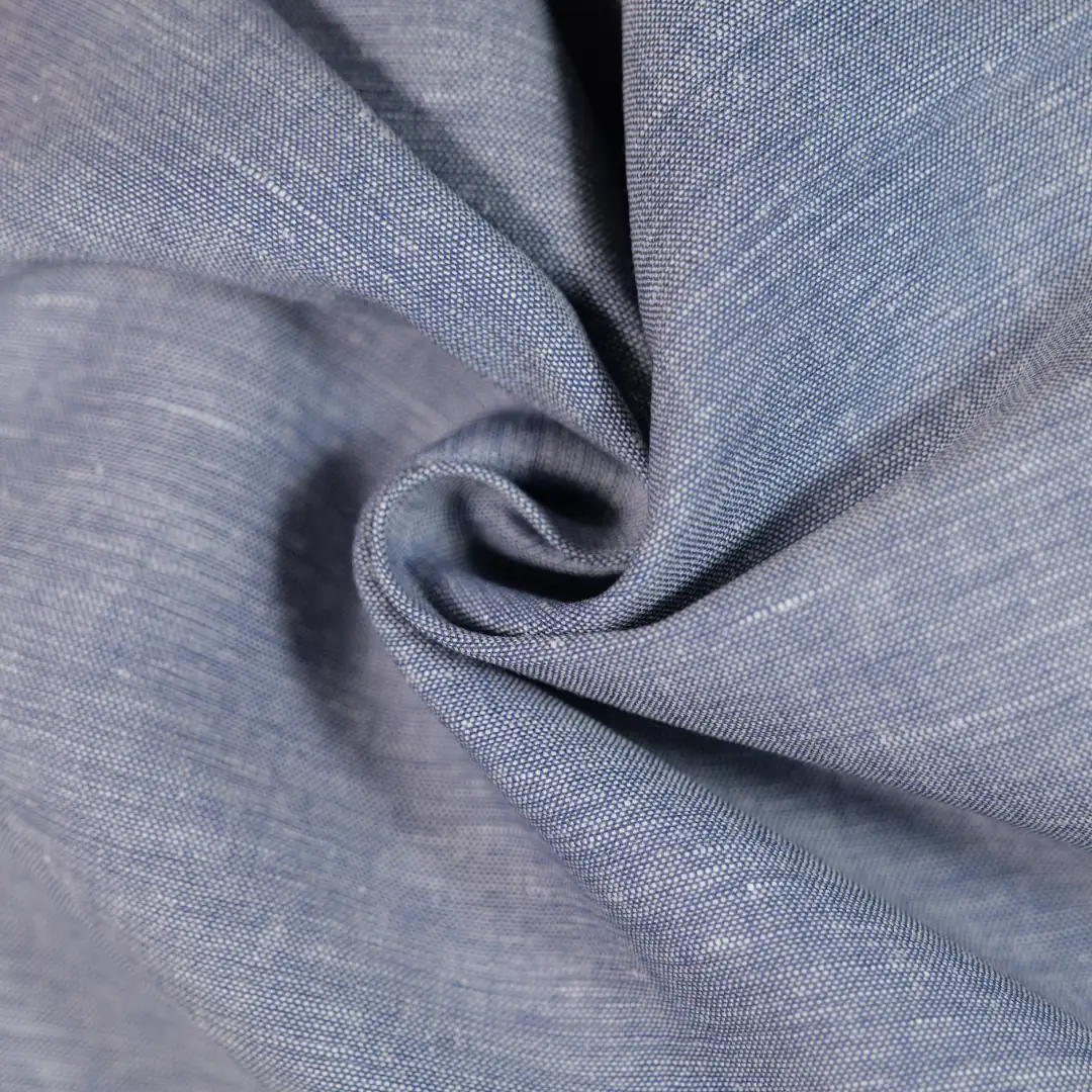China Fabric for Shirt,Skirt Linen/Cotton Plain Natural Woven Fabric Cotton Flax blue color buy from China wholesaler bulk order at wholesale price free worldwide shipping Alibaba