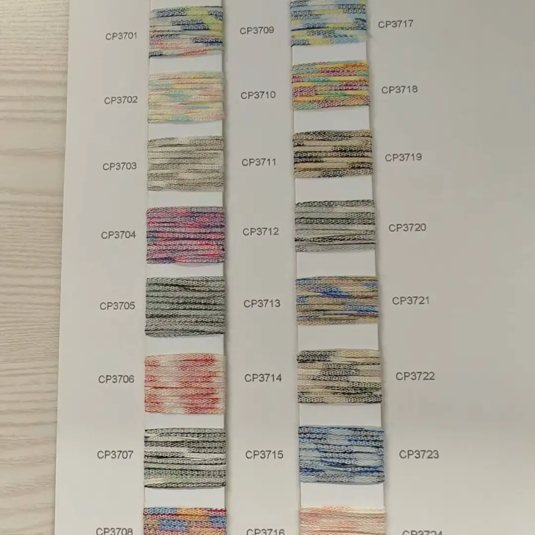 China Yarn for Open Cardigan (Sweater),Full-Zipper Cardigan (Sweater),Round Neck Pullover (Sweater),T-shirt (Sweater),Polo T-shirt (Sweater) Flat Tape Yarn Fancy Yarn Cotton Polyester 渐变色 color buy from China wholesaler bulk order at wholesale price free worldwide shipping Alibaba