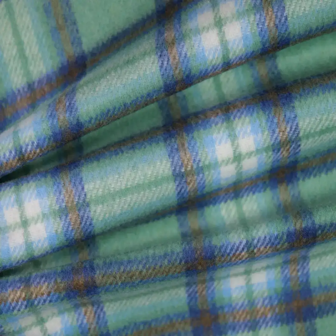 China Fabric for Jackets,Overcoat,Uniform Yarn Dyed Check Woven Blended Fabric Polyester green color buy from China wholesaler bulk order at wholesale price free worldwide shipping Alibaba