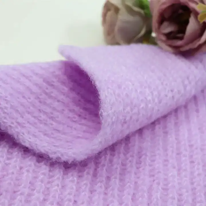 China Yarn for Ladies Vest (Sweater) Mossy Yarn Fancy Yarn Recycled Polyester Polyester Wool Elastane purple color buy from China wholesaler bulk order at wholesale price free worldwide shipping Alibaba