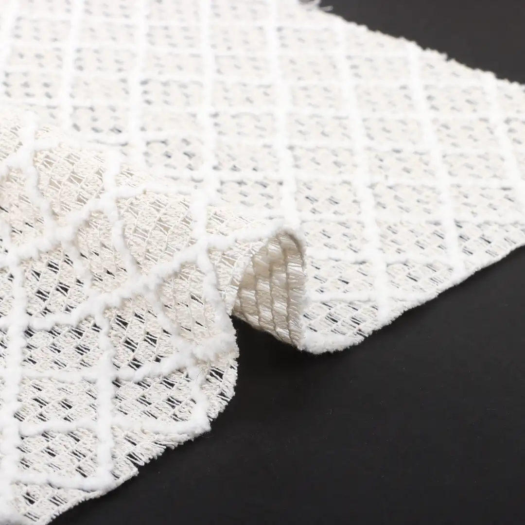 China Fabric for Shirt,Tank Top,Blouse,Skirt,Shorts Lace Knit Fabric Polyester Cotton white color buy from China wholesaler bulk order at wholesale price free worldwide shipping Alibaba