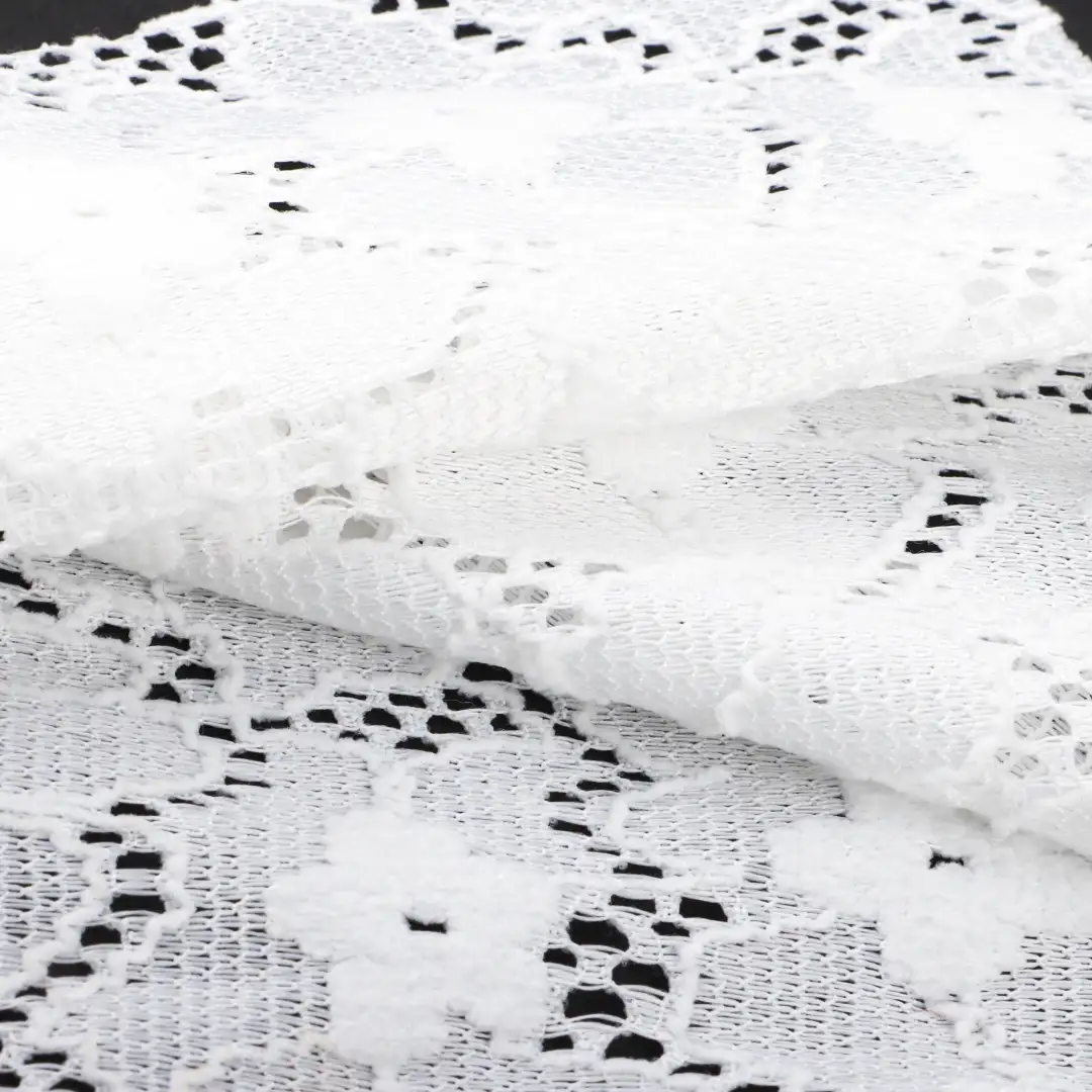 China Fabric for Shirt,Tank Top,Blouse,Skirt,Shorts Lace Knit Fabric Polyester Spandex white color buy from China wholesaler bulk order at wholesale price free worldwide shipping Alibaba