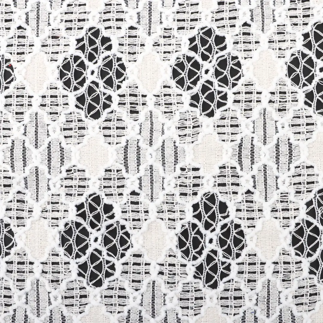 China Fabric for Shirt,Tank Top,Blouse,Skirt,Shorts Lace Knit Fabric Polyester Cotton off-white color buy from China wholesaler bulk order at wholesale price free worldwide shipping Alibaba