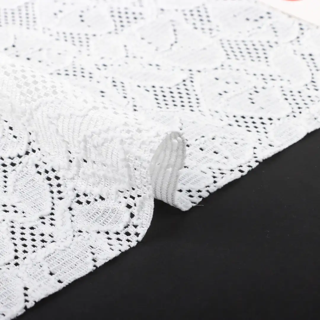 China Fabric for Shirt,Tank Top,Blouse,Skirt,Shorts Lace Knit Fabric Polyester Spandex white color buy from China wholesaler bulk order at wholesale price free worldwide shipping Alibaba