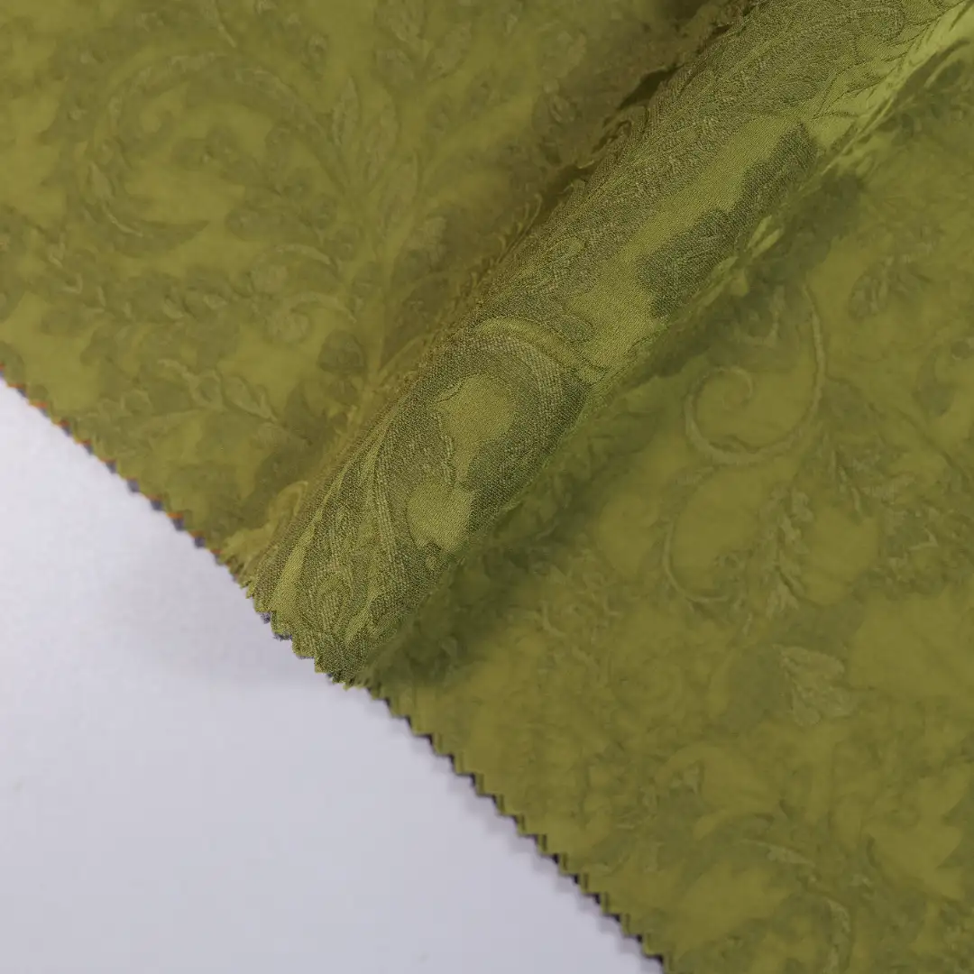 China Fabric for Shirt,Skirt Jacquard Synthetic Woven Fabric Viscose green color buy from China wholesaler bulk order at wholesale price free worldwide shipping Alibaba