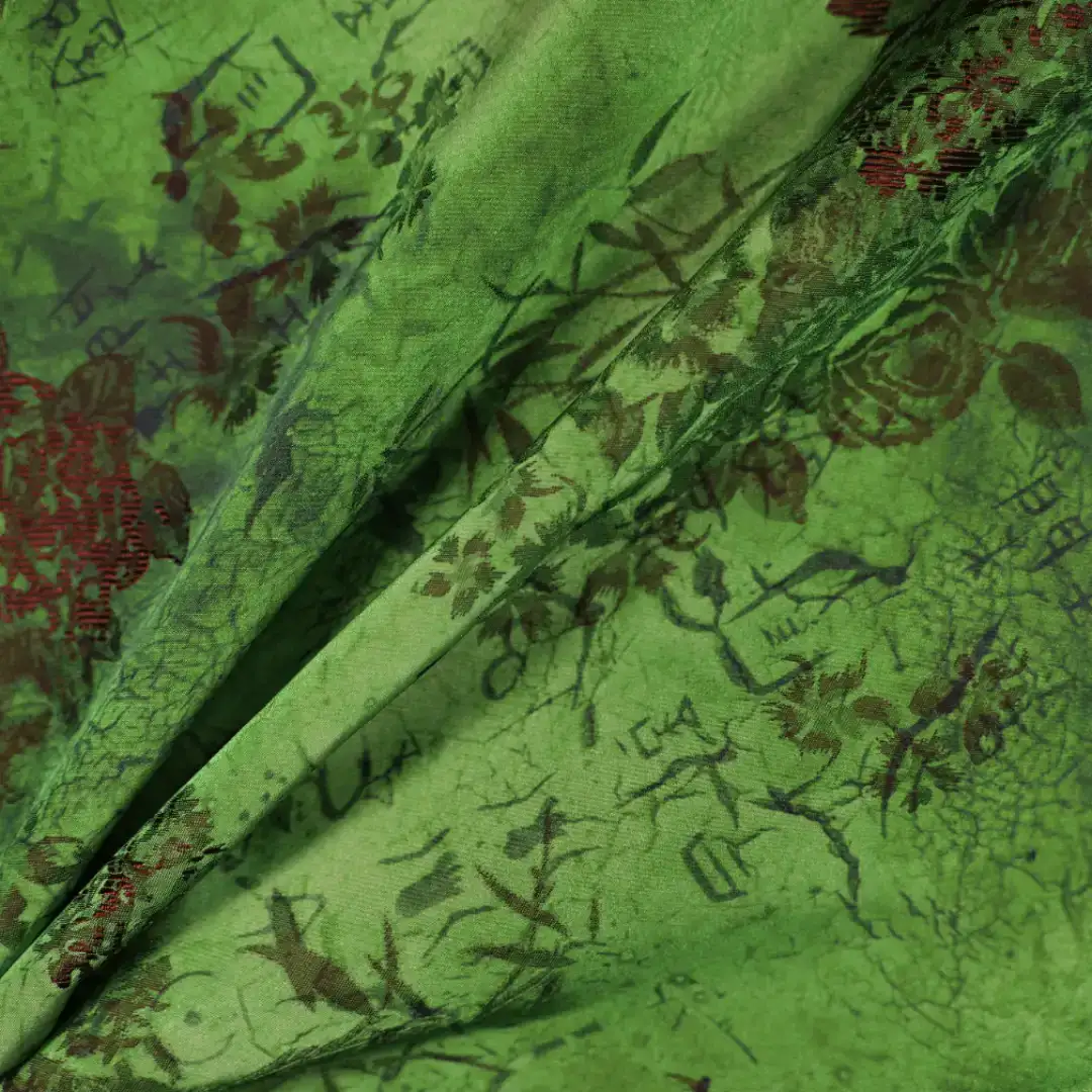 China Fabric for Shirt,Skirt Jacquard Woven Blended Fabric Viscose Polyester GREEN color buy from China wholesaler bulk order at wholesale price free worldwide shipping Alibaba