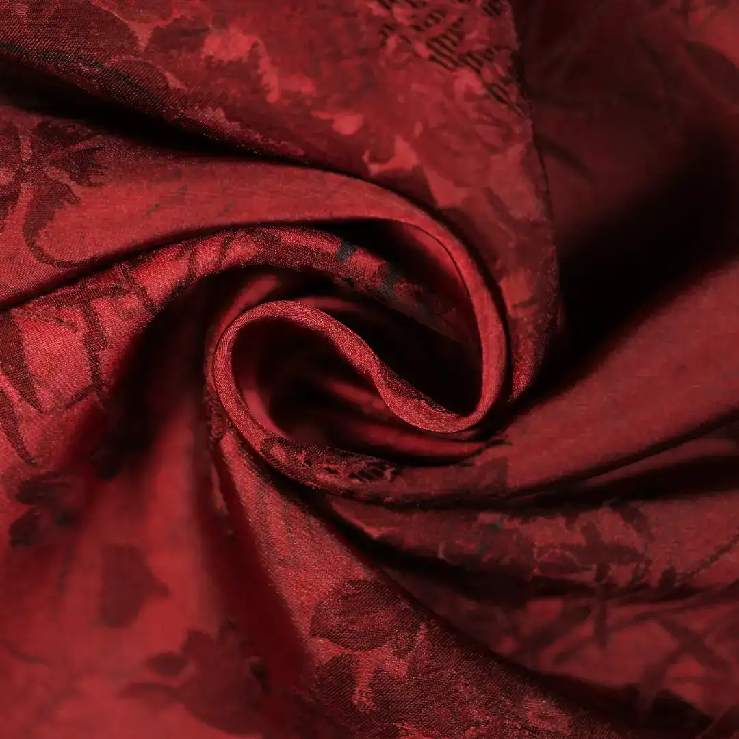 China Fabric for Shirt,Skirt Jacquard Woven Blended Fabric Viscose Polyester red color buy from China wholesaler bulk order at wholesale price free worldwide shipping Alibaba