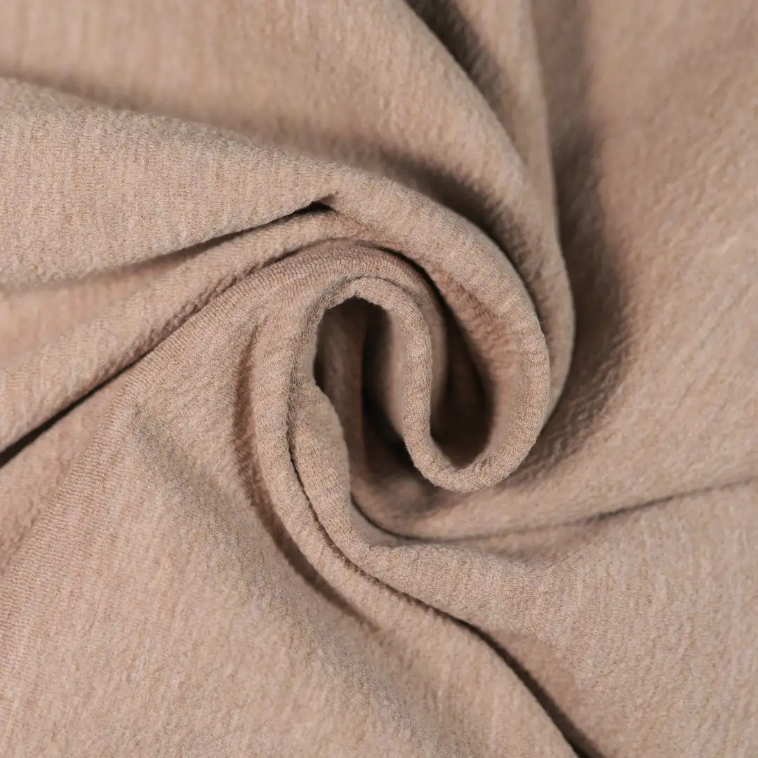 China Fabric for Hoodie,Tracksuits,Long Sleeve Base Layer Top Fleece Knit Fabric Rayon Polyester Spandex brown color buy from China wholesaler bulk order at wholesale price free worldwide shipping Alibaba