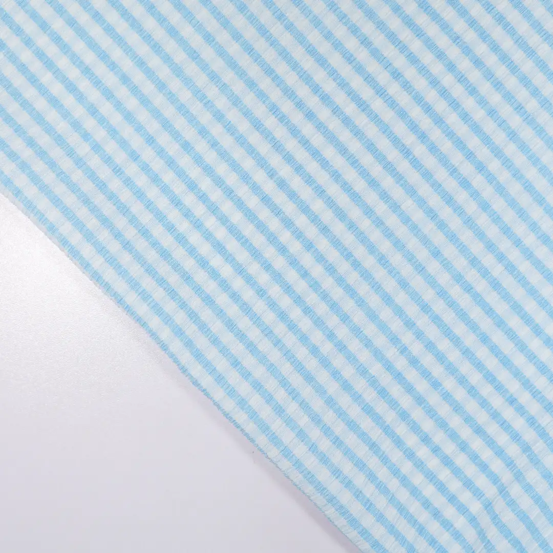 China Fabric for Crop Top,Skirt,Womens High Waist Bubble Skirt,Womens High Waist Lantern Skirt Yarn-dyed fabric Knit Fabric Polyester Spandex blue color buy from China wholesaler bulk order at wholesale price free worldwide shipping Alibaba