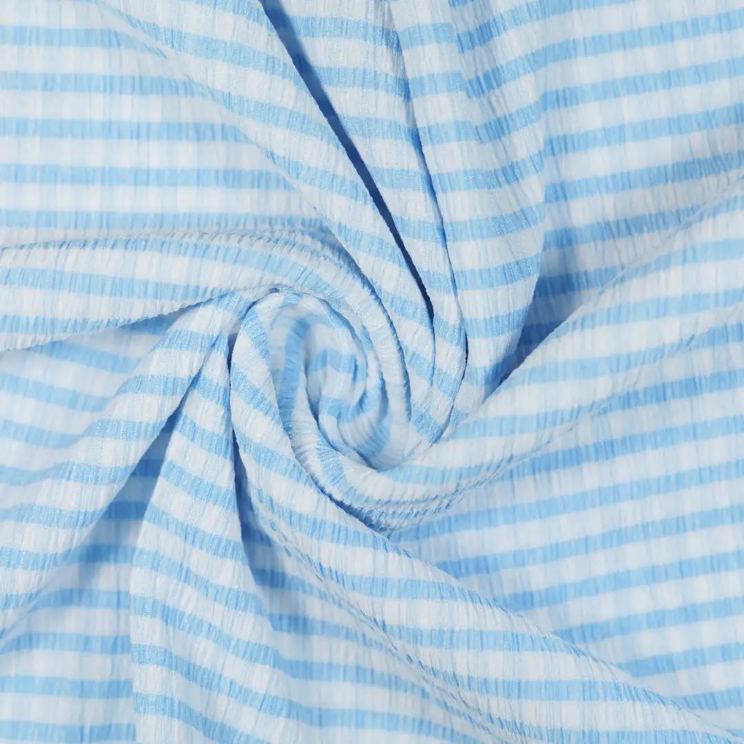 China Fabric for Crop Top,Skirt,Womens High Waist Bubble Skirt,Womens High Waist Lantern Skirt Yarn-dyed fabric Knit Fabric Polyester Spandex blue color buy from China wholesaler bulk order at wholesale price free worldwide shipping Alibaba