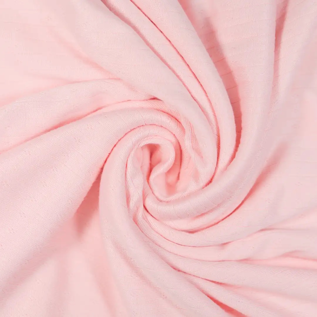 China Fabric for Loungewear,Womens Rolled Cuff T-shirt,Womens Bell-Sleeve Top Single Jersey Knit Fabric Polyester Spandex pink color buy from China wholesaler bulk order at wholesale price free worldwide shipping Alibaba