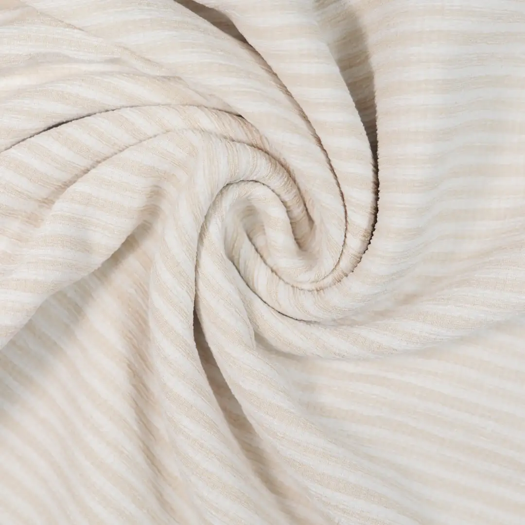 China Fabric for Shirt,Crop Top,Skirt Yarn-dyed fabric Knit Fabric Polyester Spandex beige color buy from China wholesaler bulk order at wholesale price free worldwide shipping Alibaba