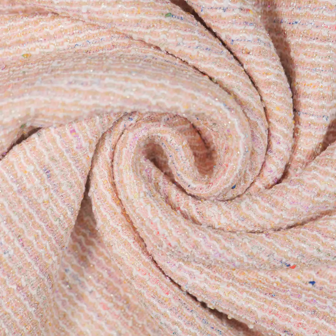 China Fabric for Shirt,Jackets,Crop Top,Skirt,Shorts Jacquard Knit Fabric Polyester Elastane Lurex beige color buy from China wholesaler bulk order at wholesale price free worldwide shipping Alibaba