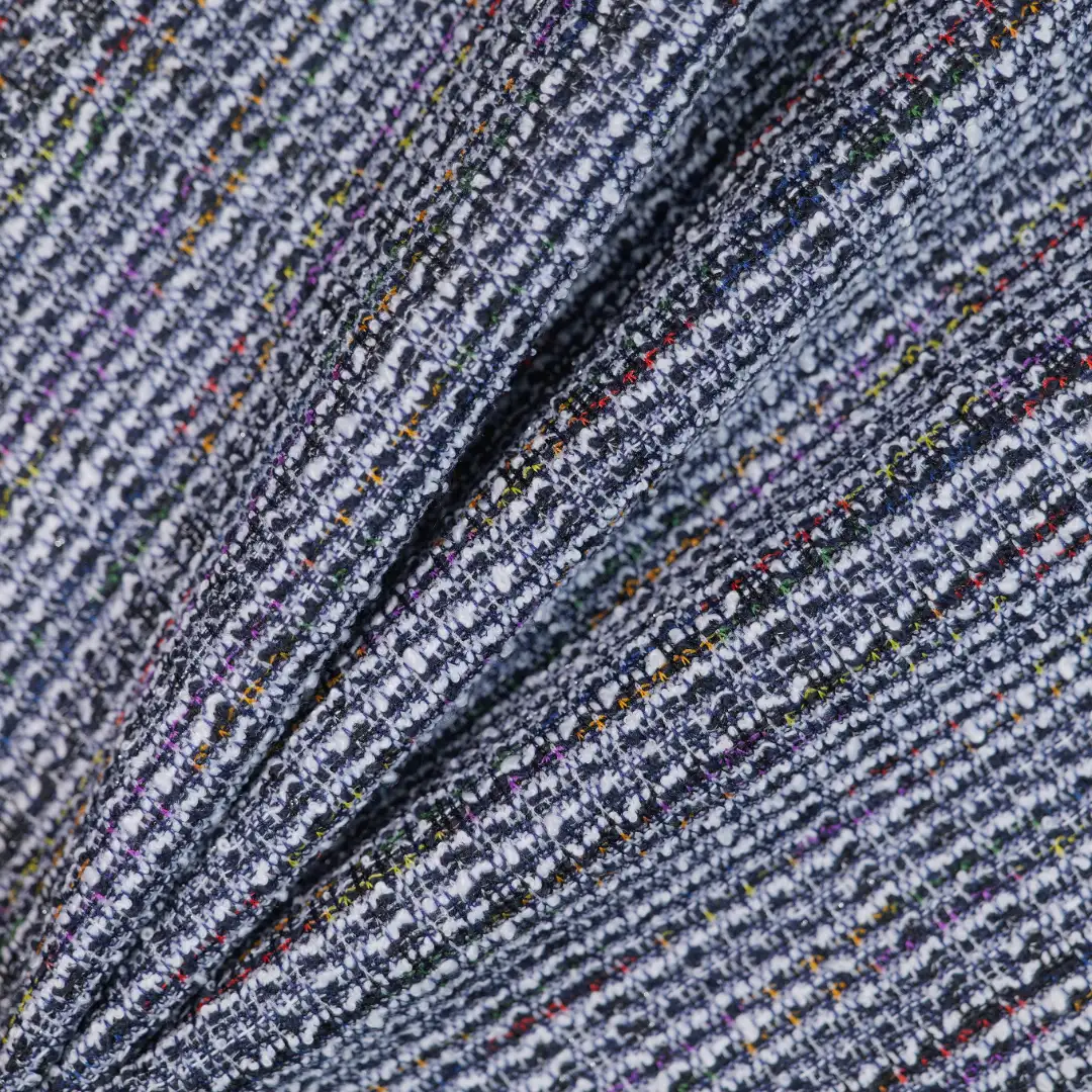 China Fabric for Skirt,Kids Peter Pan Collar Dress,Ruffle Shirt Dress,Strap Midi Dress Jacquard Knit Fabric Polyester Spandex Lurex navy color buy from China wholesaler bulk order at wholesale price free worldwide shipping Alibaba