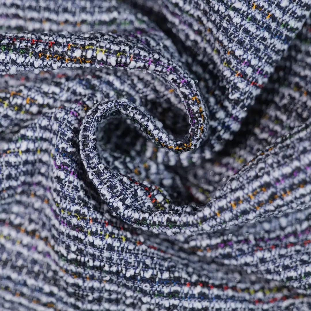 China Fabric for Skirt,Kids Peter Pan Collar Dress,Ruffle Shirt Dress,Strap Midi Dress Jacquard Knit Fabric Polyester Spandex Lurex navy color buy from China wholesaler bulk order at wholesale price free worldwide shipping Alibaba