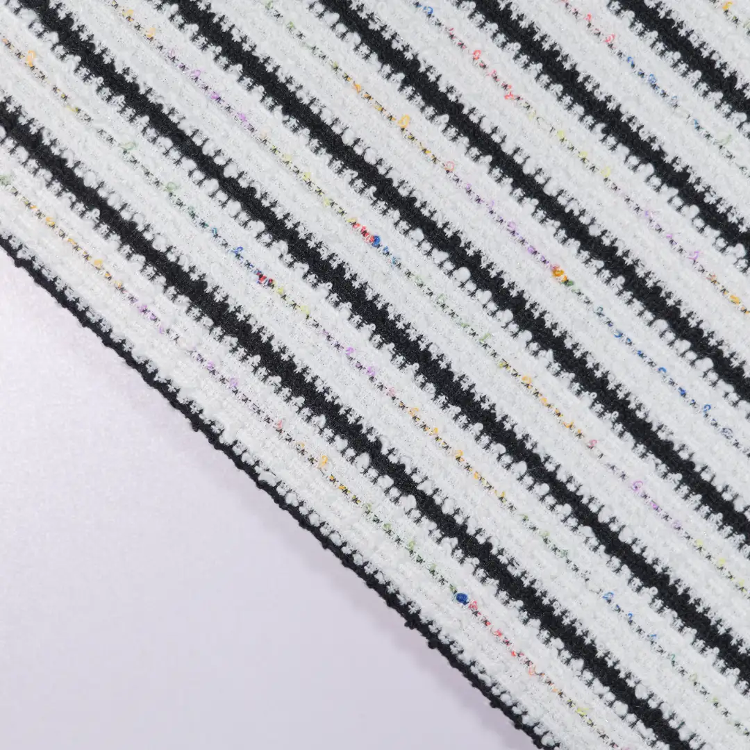 China Fabric for Skirt,Suit,Wide Leg Trousers Yarn-dyed fabric Knit Fabric Polyester Spandex Rayon Lurex Nylon stripe color buy from China wholesaler bulk order at wholesale price free worldwide shipping Alibaba