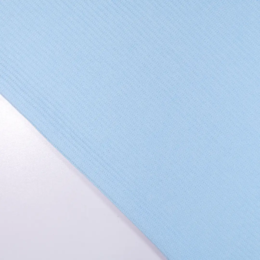 China Fabric for Blouse,Crop Top,Skirt,Wide Leg Trousers Waffle Knit Fabric Polyester Spandex blue color buy from China wholesaler bulk order at wholesale price free worldwide shipping Alibaba