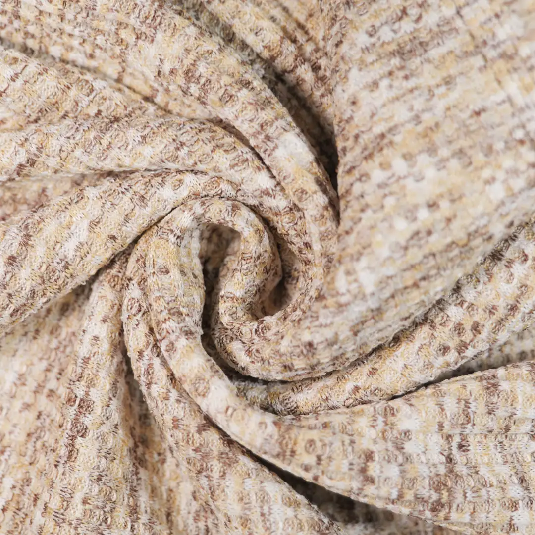 China Fabric for Jackets,Blazer,Blouse,Hoodie,Loungewear Waffle Knit Fabric Polyester Spandex khaki color buy from China wholesaler bulk order at wholesale price free worldwide shipping Alibaba