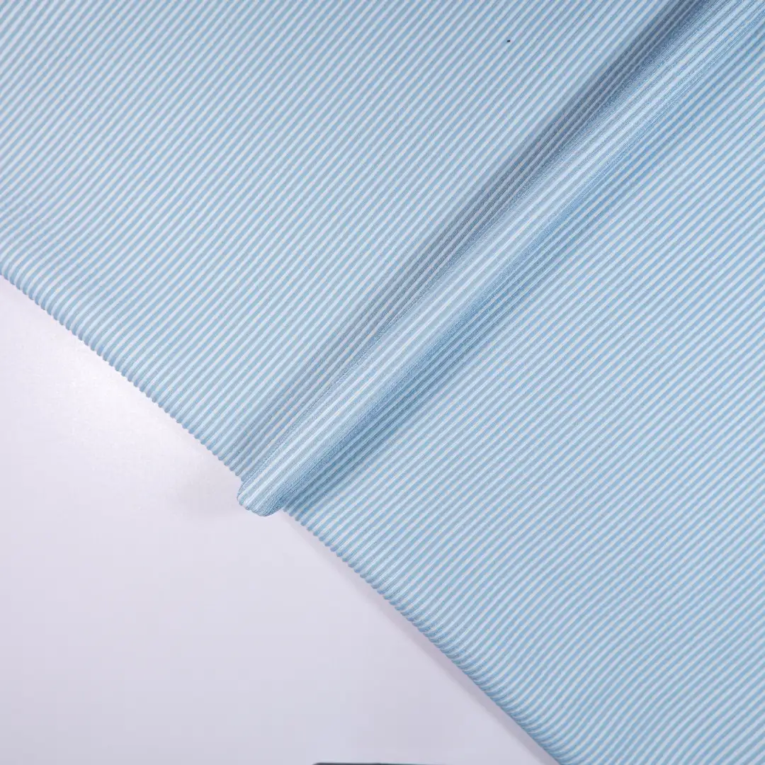 China Fabric for Hoodie,Shirt Half Sleeve Button (Sweater),Chino Rib Knit Fabric Polyester Spandex PET blue color buy from China wholesaler bulk order at wholesale price free worldwide shipping Alibaba