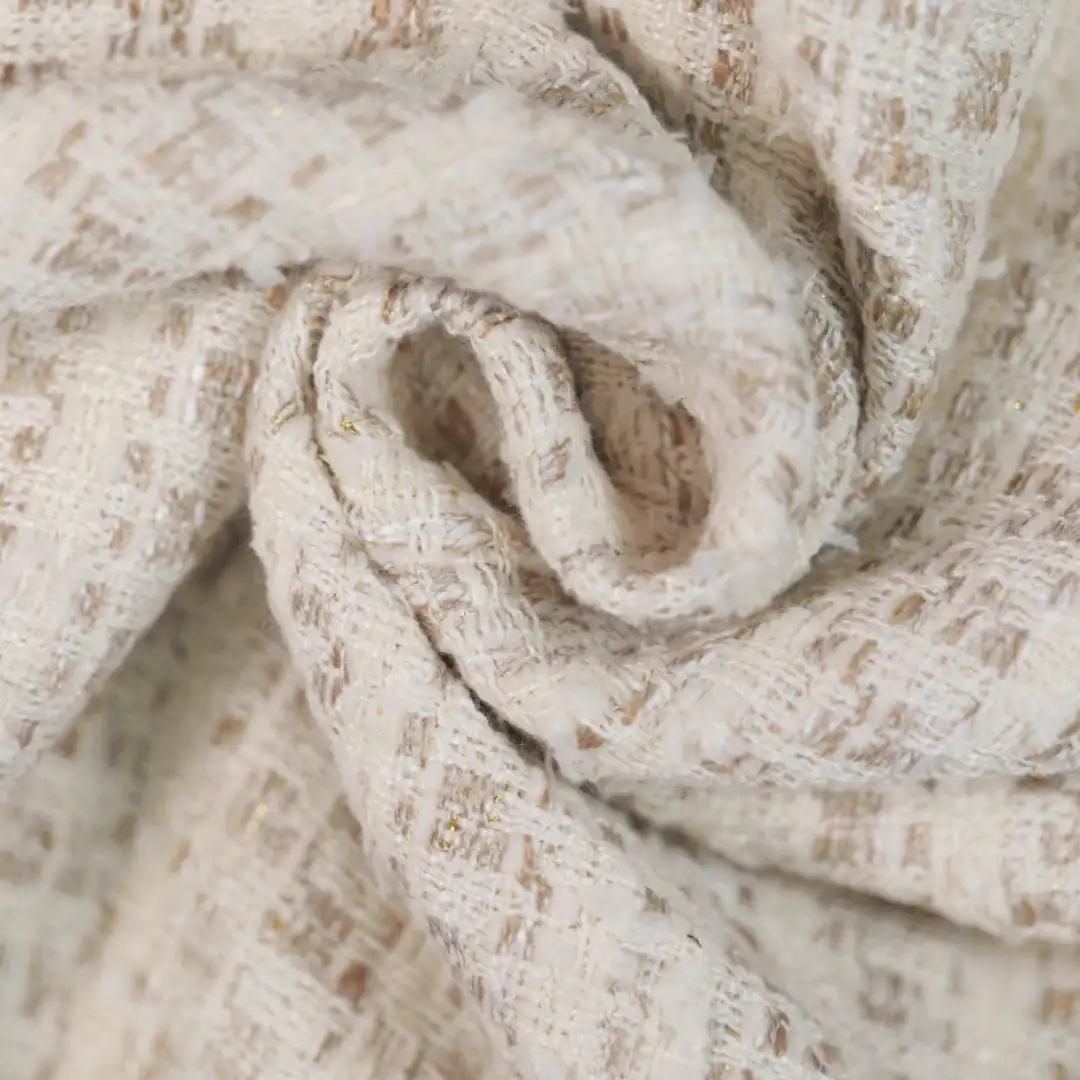 China Fabric for Skirt,Tank Midi Dress Chanel-Style Fabric Woolen Polyester Rayon white color buy from China wholesaler bulk order at wholesale price free worldwide shipping Alibaba