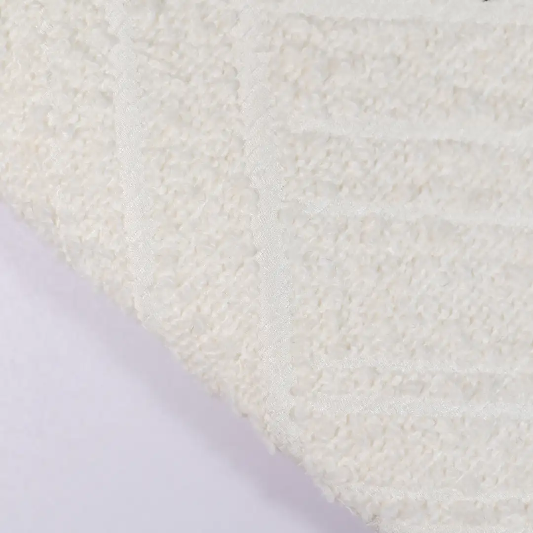 China Fabric for Skirt,Overcoat Chanel-Style Fabric Woolen Polyester white color buy from China wholesaler bulk order at wholesale price free worldwide shipping Alibaba