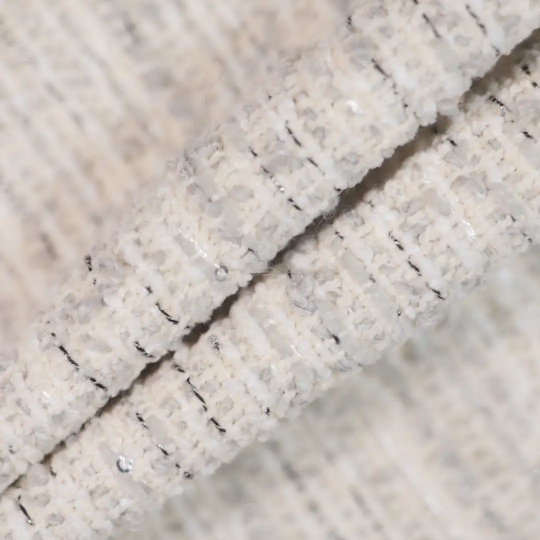 China Fabric for Jackets,Skirt Chanel-Style Fabric Woolen Polyester grey color buy from China wholesaler bulk order at wholesale price free worldwide shipping Alibaba