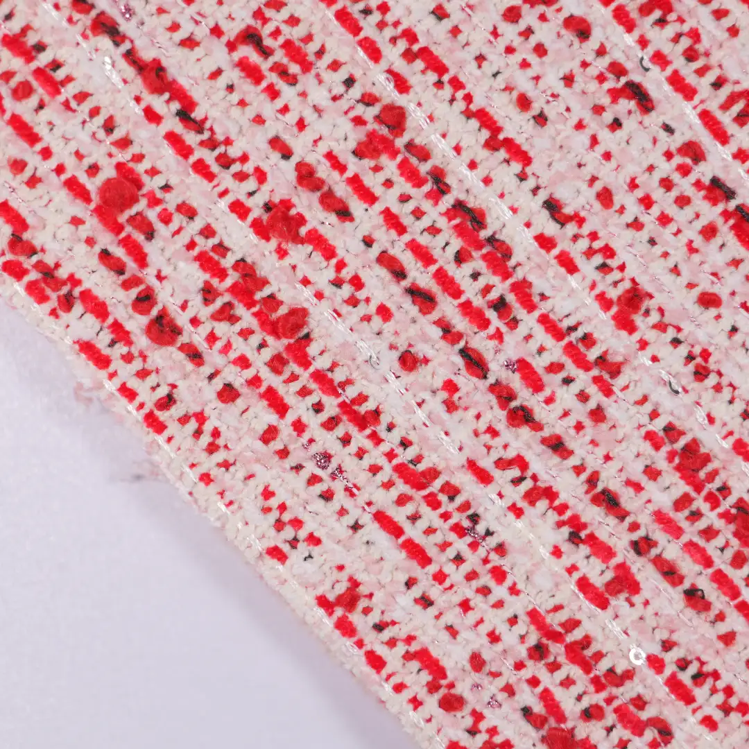 China Fabric for Jackets,Skirt Chanel-Style Fabric Woolen Polyester red color buy from China wholesaler bulk order at wholesale price free worldwide shipping Alibaba