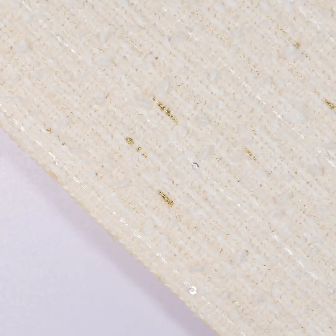 China Fabric for Skirt,Overcoat Chanel-Style Fabric Woolen Polyester white color buy from China wholesaler bulk order at wholesale price free worldwide shipping Alibaba