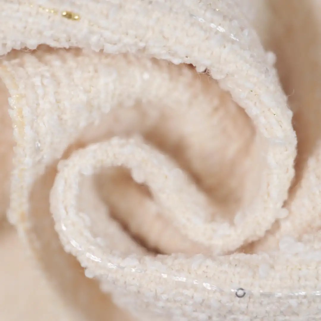 China Fabric for Skirt,Overcoat Chanel-Style Fabric Woolen Polyester white color buy from China wholesaler bulk order at wholesale price free worldwide shipping Alibaba