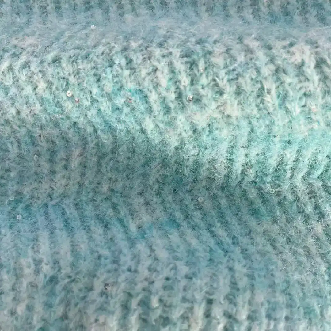 China Yarn for Round Neck Pullover (Sweater),Hoodie  (Sweater),Dresses (Pullover) (Sweater),Skirt (Sweater),Roll Neck Jumper (Sweater) Mossy Yarn Fancy Yarn Wool Nylon Polyester Sequin Spandex blue, purple, sparkling color buy from China wholesaler bulk order at wholesale price free worldwide shipping Alibaba