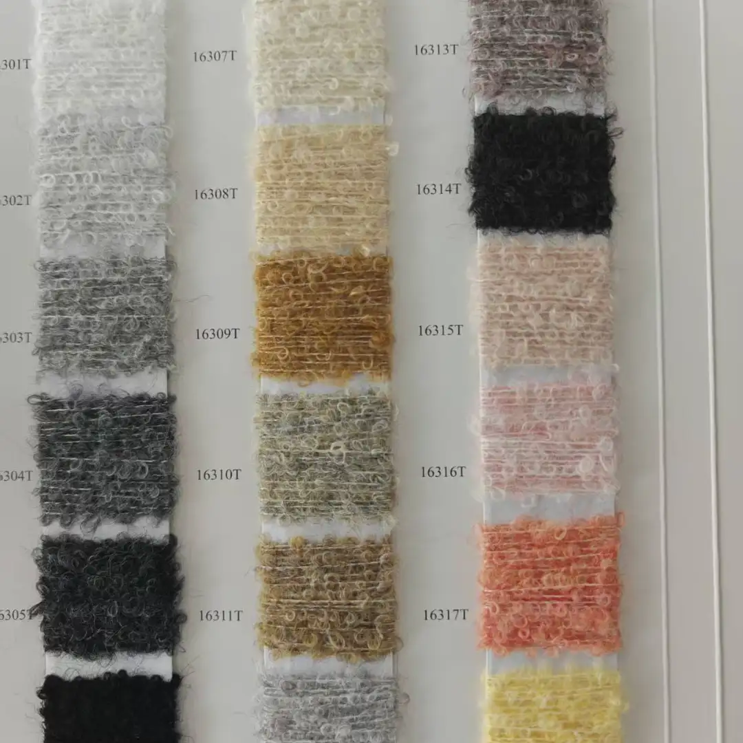 China Yarn for Full-Zipper Cardigan (Sweater),Half-Zipper Cardigan (Sweater),Shirt Long Sleeve Button (Sweater) Boucle Yarn Fancy Yarn RWS Wool Recycled Polyester Gray color buy from China wholesaler bulk order at wholesale price free worldwide shipping Alibaba