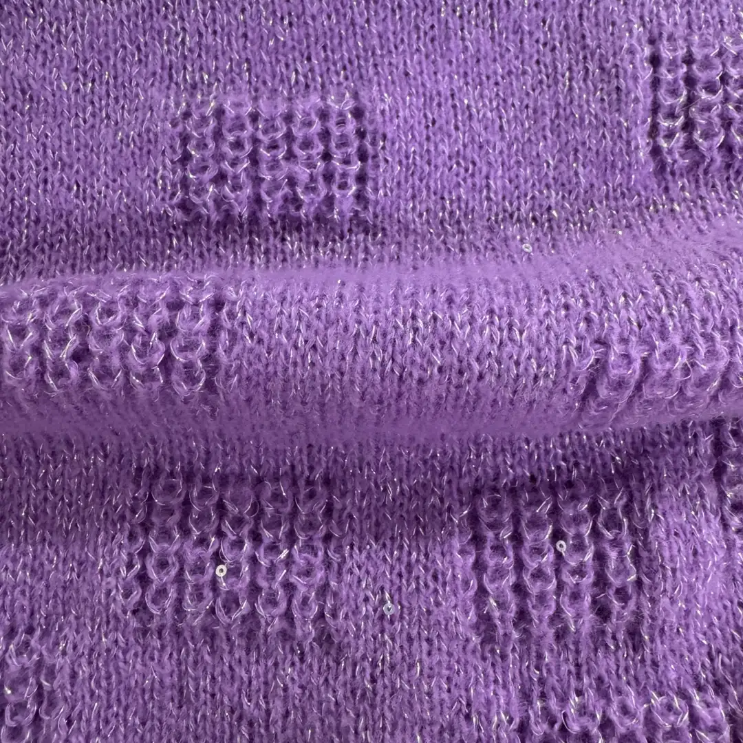 China Yarn for Ladies Vest (Sweater),Open Cardigan (Sweater),Full-Zipper Cardigan (Sweater),Crew Neck Pullover (Sweater),Crop Top Pullover (Sweater) Mossy Yarn Fancy Yarn Polyester Purple color buy from China wholesaler bulk order at wholesale price free worldwide shipping Alibaba
