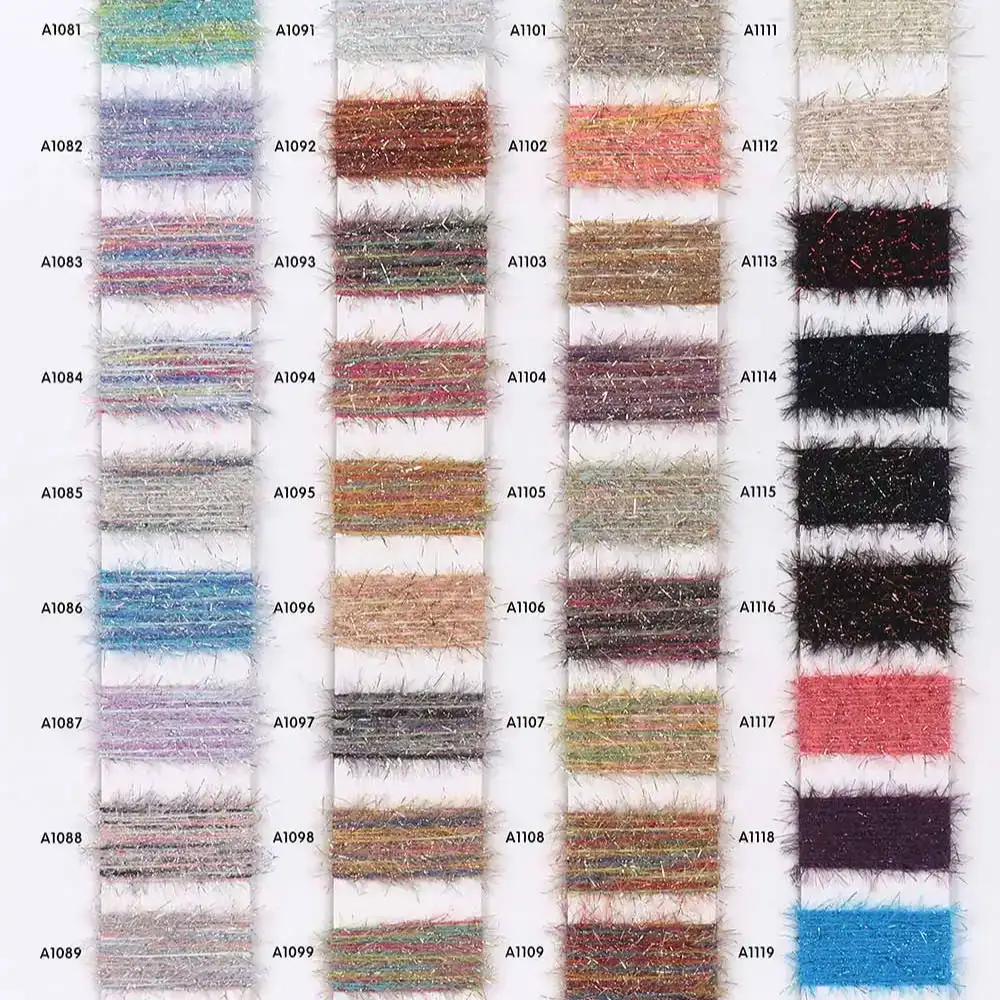 China Yarn for Ladies Vest (Sweater),Open Cardigan (Sweater),Knitted Jacket (Sweater),Dresses (Cardigan Open) (Sweater),Dresses (Cardigan Button) (Sweater),Dresses (Pullover) (Sweater) Cat Feather Yarn Fancy Yarn Nylon Lurex Purple，black color buy from China wholesaler bulk order at wholesale price free worldwide shipping Alibaba