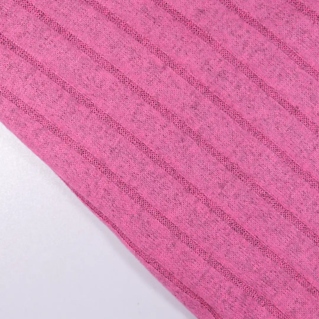 China Fabric for Hoodie,Irregular Cami,Ladies Long Ruffle A-Line Skirt Rib Knit Fabric Spandex Polyester hot pink color buy from China wholesaler bulk order at wholesale price free worldwide shipping Alibaba