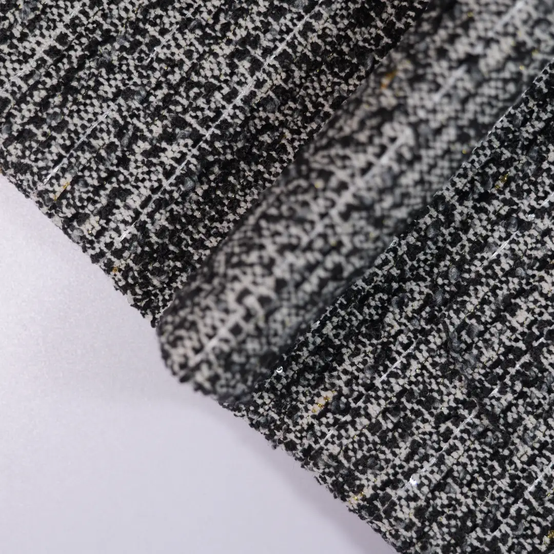 China Fabric for Skirt,Sleeveless Corset Midi Dress Chanel-Style Fabric Woolen Polyester black color buy from China wholesaler bulk order at wholesale price free worldwide shipping Alibaba