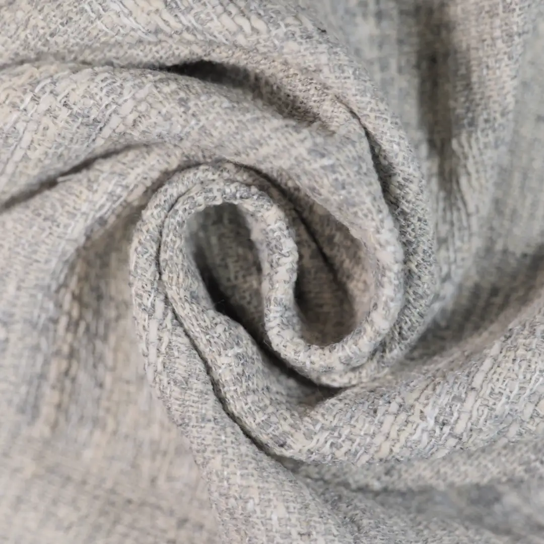 China Fabric for Skirt,Tank Wrap Midi Dress Chanel-Style Fabric Woolen Polyester Rayon Linen grey color buy from China wholesaler bulk order at wholesale price free worldwide shipping Alibaba