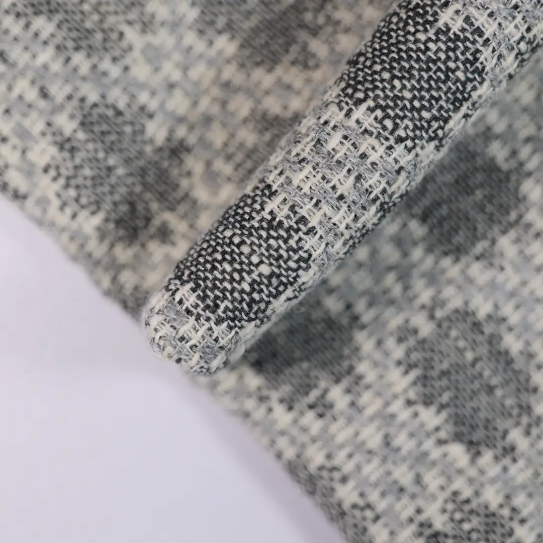 China Fabric for Skirt,Tank Midi Dress Chanel-Style Fabric Woolen Polyester Linen grey color buy from China wholesaler bulk order at wholesale price free worldwide shipping Alibaba
