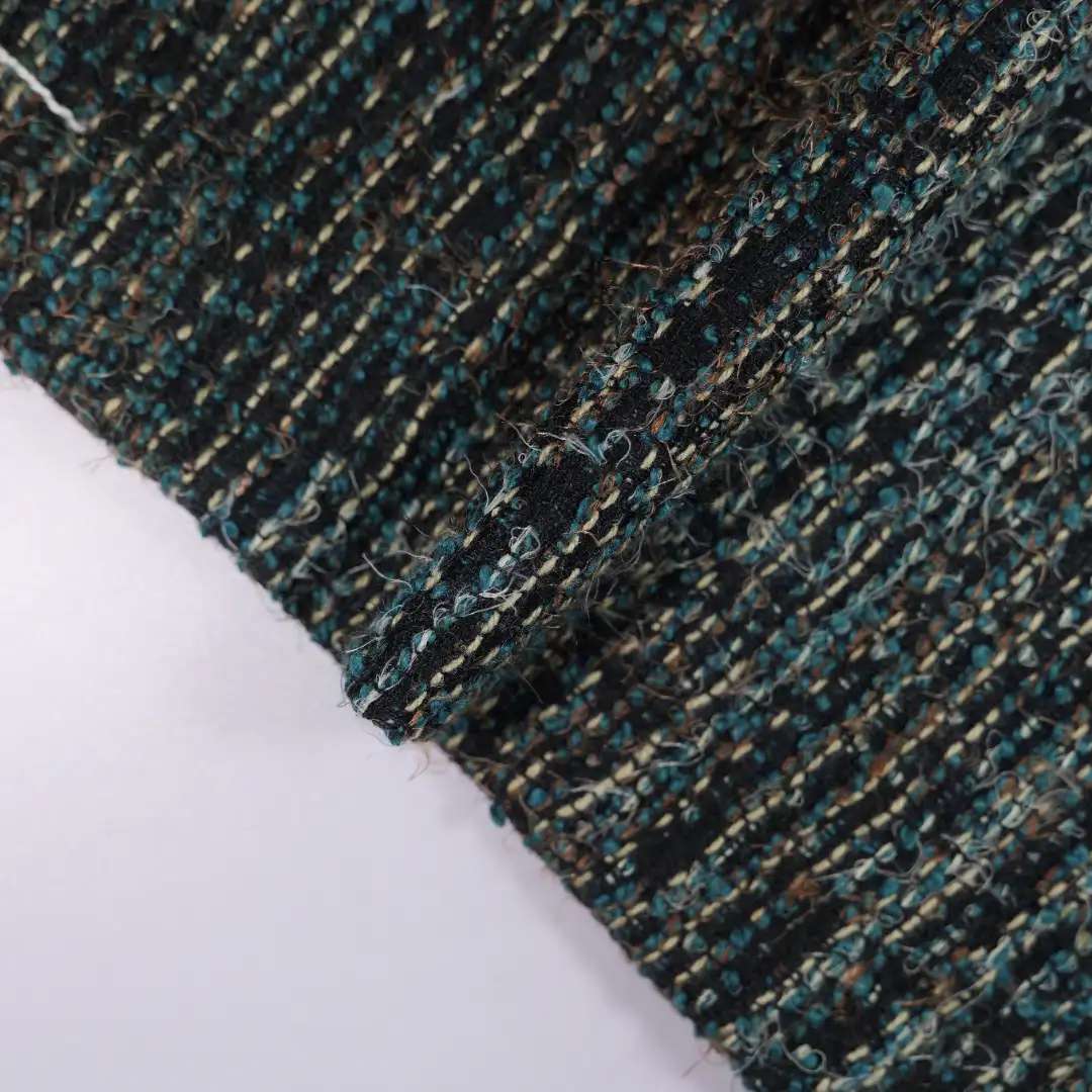 China Fabric for Skirt,Overcoat Chanel-Style Fabric Woolen Polyester Acrylic Wool Nylon black color buy from China wholesaler bulk order at wholesale price free worldwide shipping Alibaba