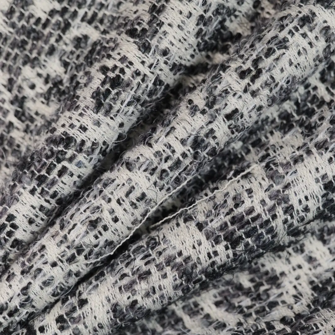 China Fabric for Skirt,Overcoat Chanel-Style Fabric Woolen Polyester grey color buy from China wholesaler bulk order at wholesale price free worldwide shipping Alibaba