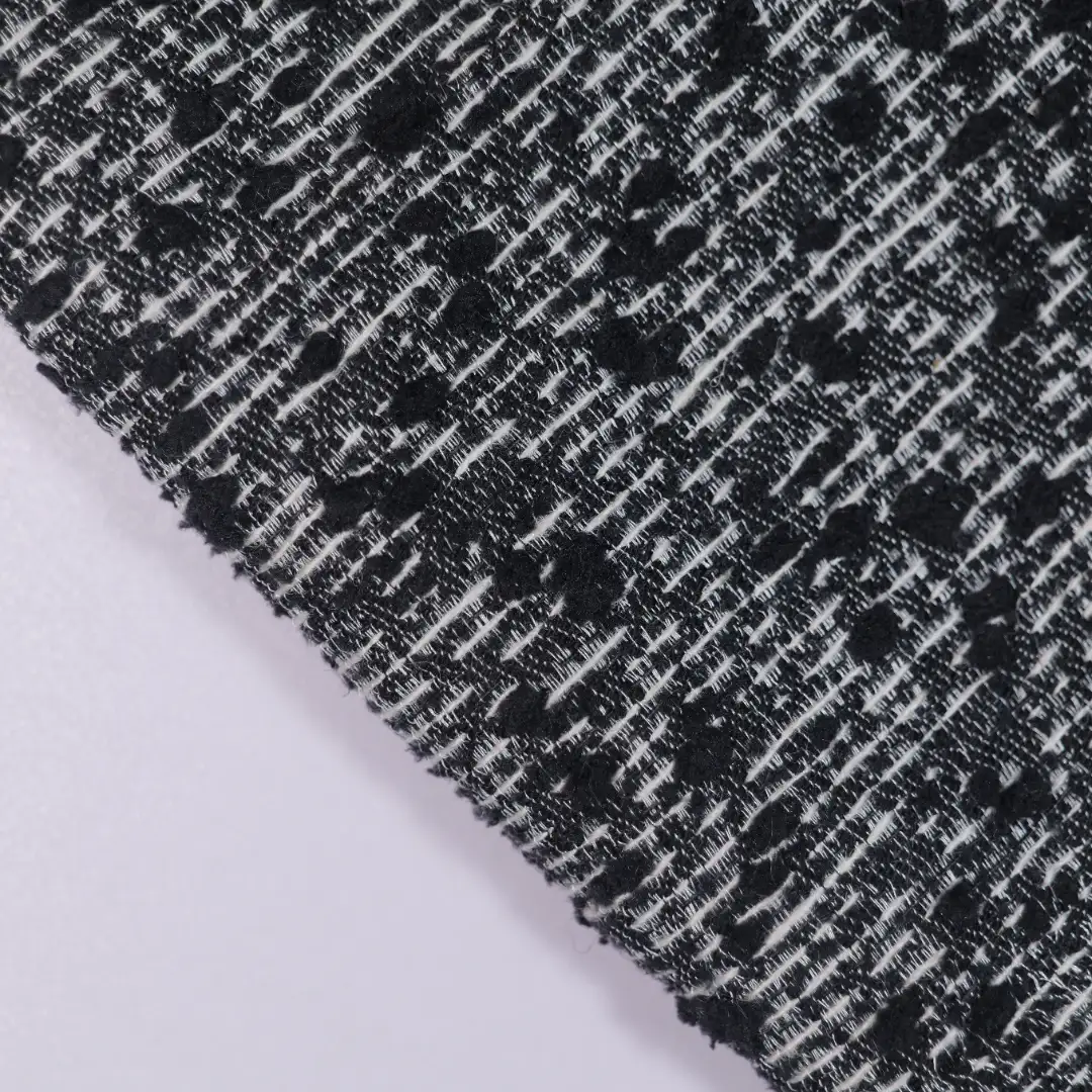 China Fabric for Jackets,Skirt Chanel-Style Fabric Woolen Acrylic Polyester Wool Nylon black color buy from China wholesaler bulk order at wholesale price free worldwide shipping Alibaba