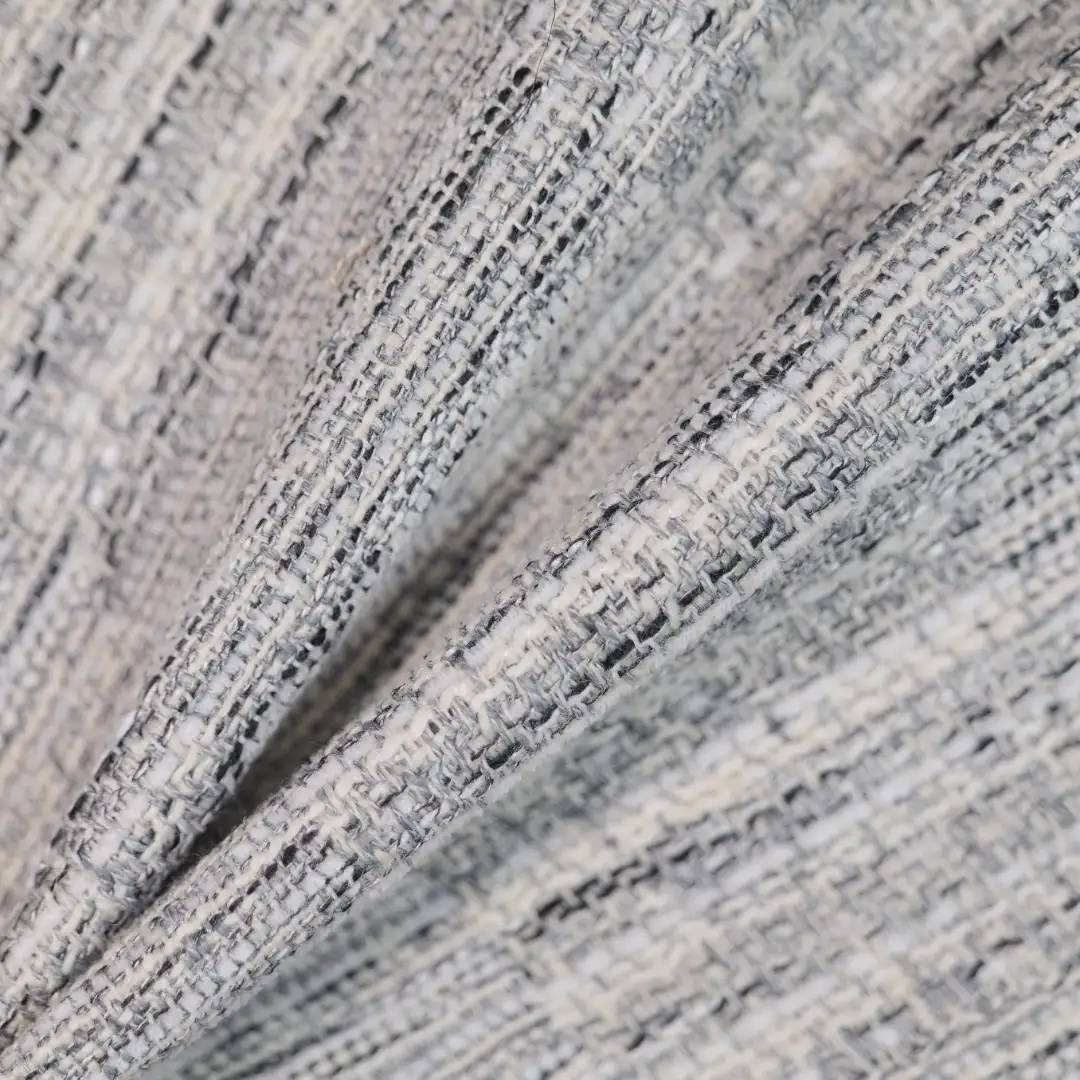 China Fabric for Skirt,Overcoat Chanel-Style Fabric Woolen Polyester Rayon Linen grey color buy from China wholesaler bulk order at wholesale price free worldwide shipping Alibaba