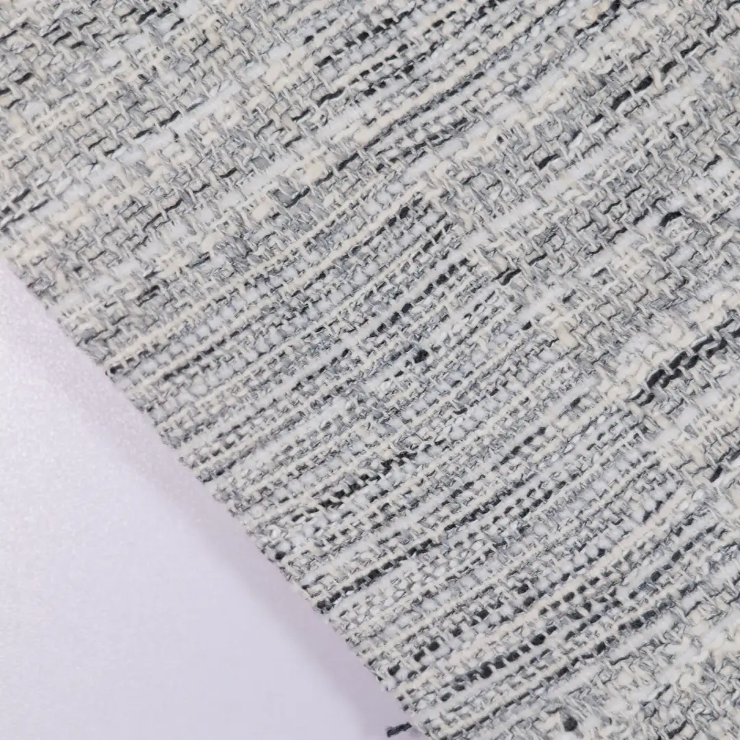 China Fabric for Skirt,Overcoat Chanel-Style Fabric Woolen Polyester Rayon Linen grey color buy from China wholesaler bulk order at wholesale price free worldwide shipping Alibaba